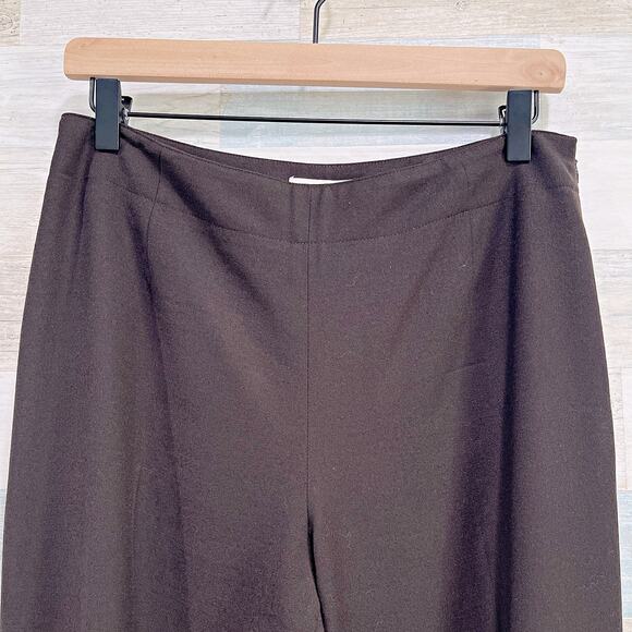 Talbots Vintage Stretch Wool Trousers Brown Flat Front Lined Italy Womens 8 - Picture 2 of 7